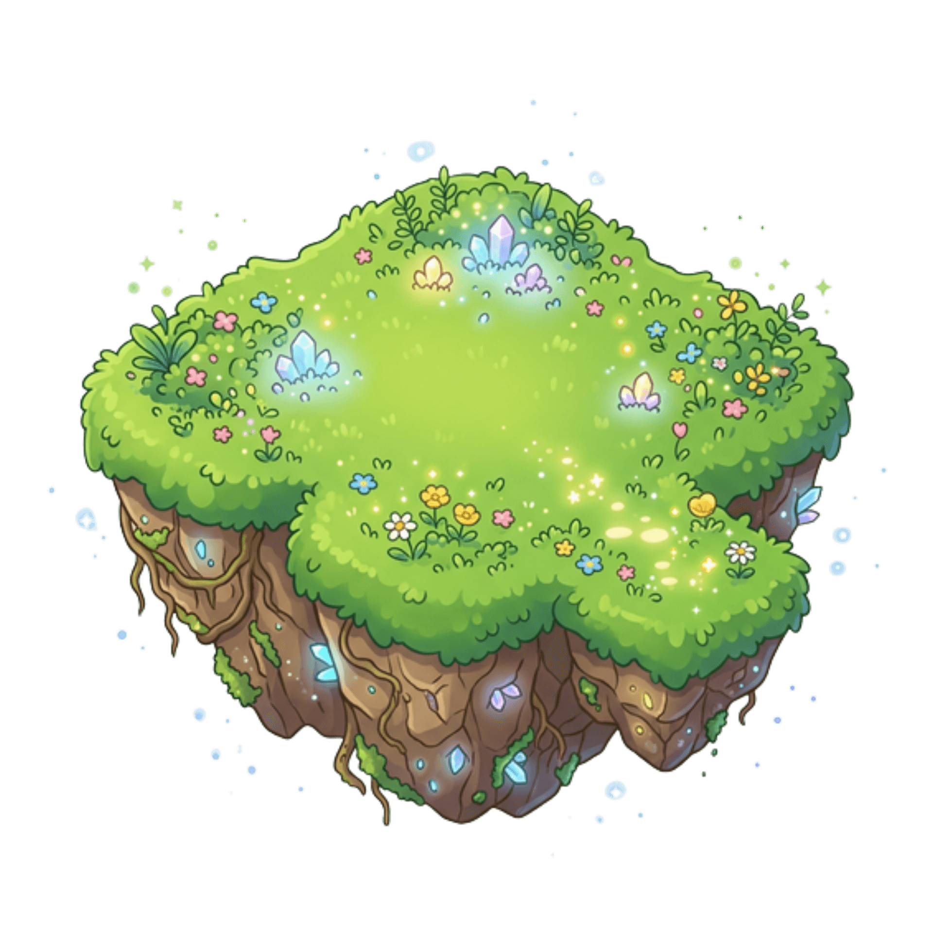 Floating island at the end of the bean stem